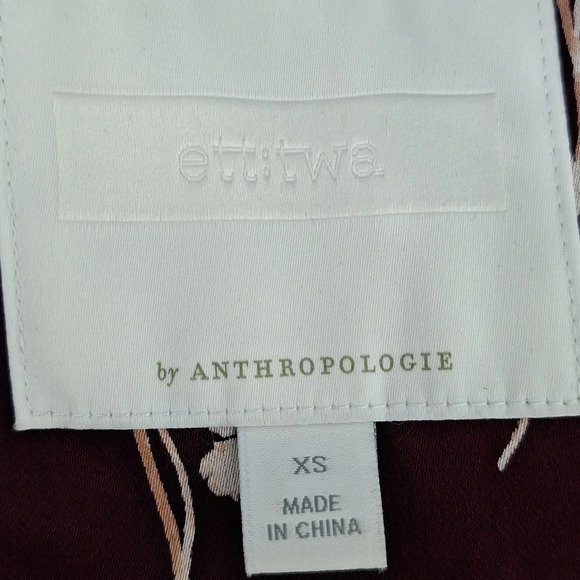 Anthropologie Etta:twa Tavie Romantic Satin Oversized Open Blazer Jacket Size XS - Picture 9 of 10